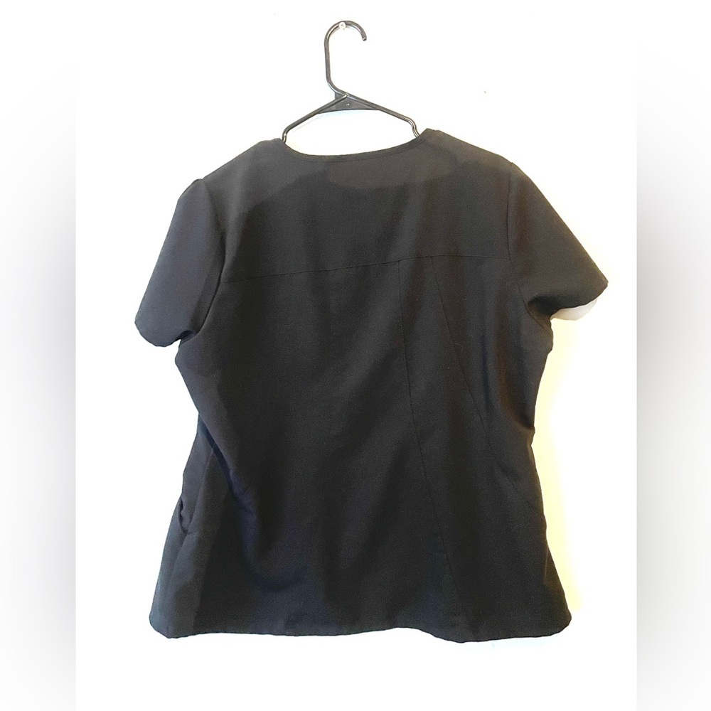Jaanuu Scrub Top Womens XL Black Eyelet Antimicrobial Finish Medical Nurse - Picture 8 of 9